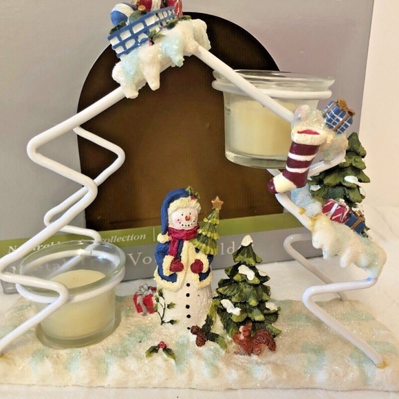 Home Trends Metal Tree Votive Candle Holder Snowman Natural Holiday Collection - Picture 2 of 12